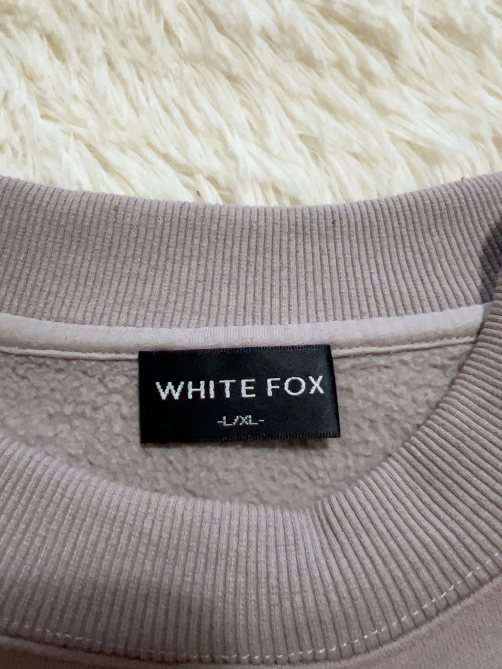 White Fox Boutique Taupe Crewneck Sweatshirt with Black Logo - Picture 3 of 4